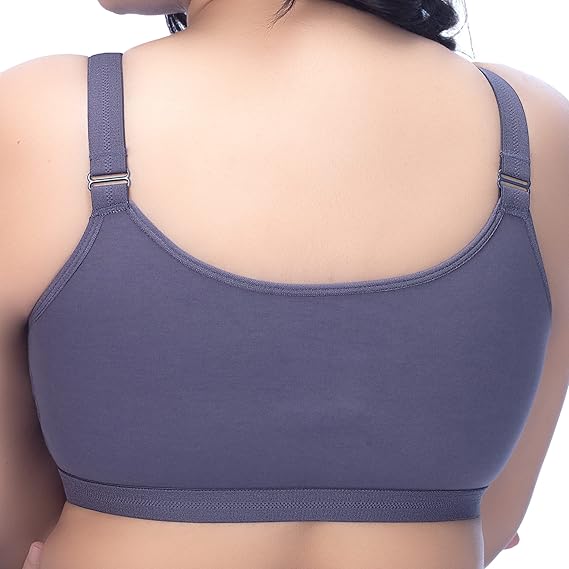 TRYLO Riza Women's Cotton Non-Padded Non-Wired Full Coverage Seamless Front Open Bra